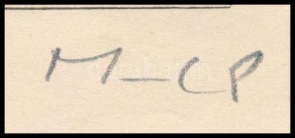 Molnár C. Pál (1894-1981): Születés. Fametszet, papír, paszpartuban, utólagos jelzéssel, 17×11 cm