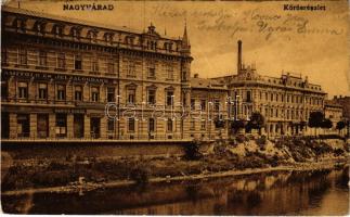 1909 Nagyvárad, Oradea; Körös részlet, Bartos Bódog üzlete, Jelzálogbank. Klein Sándor és Vilmos kiadása / Cris riverside, shops, mortgage bank (EK)