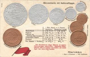 Marocco coins Embossed Litho