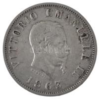 Olaszország 1863M BN 50c Ag II. Viktor Emánuel T:XF,VF Italy 1863M BN 50 Centesimi Ag Vittorio Emanuele II C:XF,VF Krause KM#4a.1