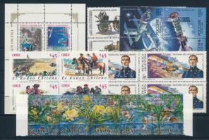 1990-1995 Motívum bélyegek (közlekedés, növények) 4 db négyestömb, 1 blokk és 1 ötöscsík