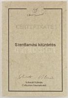 1849. "Szenttamási Kitüntetés" az eredeti darab hiteles másolata szalagon, tanúsítvánnyal ...