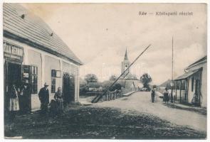 1919 Rév, Körösrév, Vad, Vadu Crisului; Körös parti részlet, templom, Braun Herman üzlete / Cris riverside, church, shop (ázott / wet damage)