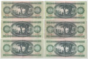 1962-1975. 10Ft (6db, 3xklf) T:F közte szép papír