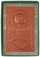 1974. "Ferencvárosi Torna Club 1899-1974" meghívó lemezplakett az FTC Stadion megnyitása alkalmából, eredeti tokban, a nyitómérkőzés, a Ferencváros-Vasas belépőjegyével (72x117mm) T:AU