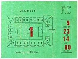 1974. "Ferencvárosi Torna Club 1899-1974" meghívó lemezplakett az FTC Stadion megnyitása a...