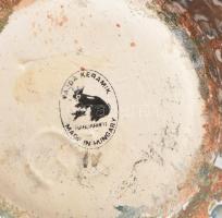 Vajda Kerámia: Folyatott irizáló váza. Jelzéssel, hibátlan, m: 17 cm