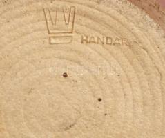 Retro iparművész színátmenetes kőedény kerámia váza. Jelzéssel, hibátlan, m: 30 cm