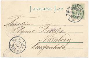 1907 Temesvár, Timisoara; Lonovics utca, Gebrüder Ladstätter üzlete, biztosító intézet, Hungária szá...