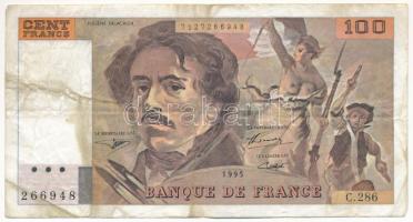 Franciaország 1995. 100Fr T:F tűlyukak France 1995. 100 Francs C:F pin holes Krause P#152
