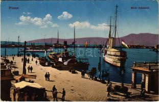 1916 Fiume, Rijeka; Molo Adamich / port, steamships (EK)