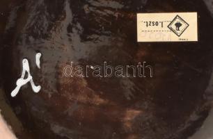 Iparművészeti retro mázas kerámia váza, Á jelzéssel, kis kopottsággal, m: 25 cm