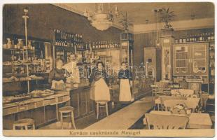 1941 Máramarossziget, Sighetu Marmatiei; Kovács cukrászda, belső pincérnőkkel. Némethy utóda Frank Dezső fényképész felvétele / confectionery, interior with waitresses (fa)