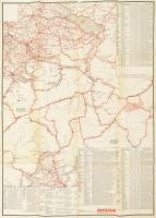 1933 Strassensperrkarte der Schweiz / Svájc autótérképe, 1 : 300.000, kétoldalas, néhány kis szakadá...