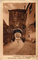 1915 Nagyszeben, Hermannstadt, Sibiu; Pempflingergasse, Rathaus / Pempflinger utca, Városháza. Verlag Emil Fischer Hofphotograph. Druck v. Jos. Drotleff / street view, town hall (EK)