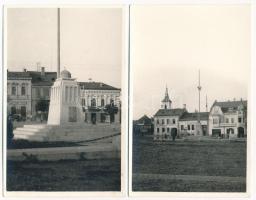 Szászrégen, Reghin; Országzászló / Hungarian flag - 2 db RÉGI fotó képeslap (Nova fotóműterem felvétele) / 2 pre-1945 photo postcards