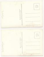 Szászrégen, Reghin; Országzászló / Hungarian flag - 2 db RÉGI fotó képeslap (Nova fotóműterem felvét...