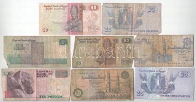 Egyiptom 1985-2009. 25p-10P (8db) T:F,VG Egypt 1985-2009. 25 Piastres - 10 Pounds (8pcs) C:F,VG