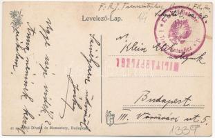Trencsénteplic-fürdő, Kúpele Trencianske Teplice; + K. u. K. cancellation (kopott sarkak / worn corn...