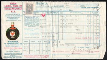 1937 Hazai Likör-, Rum- és Szeszárúgyár Rt. fejléces számla