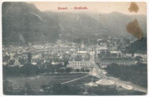 1914 Brassó, Kronstadt, Brasov; látkép, cirkuszi sátor. Glasz Károly kiadása / general view, circus tent (fl)