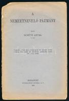 Schütz Antal: A nemzetnevelő Pázmány. Bp., 1938., Stephaneum. Kiadói papírkötés, sérült: a borító és a lapok sarkain hiánnyal.