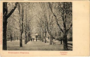 Trencsénteplic, Trencianske Teplice; Gyógyliget. Wertheim Zsigmond kiadása / curpark / park (apró lyuk / tiny pinhole)