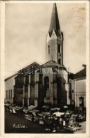 1938 Kassa, Kosice; templom, piac / church, market + 1938 Kassa visszatért So. Stpl. (fl)