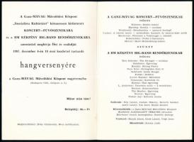1987 Meghívó a Ganz-MÁVAG Művelődési Központ. Fúvószenekar hangversenyre