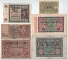 Német Birodalom 1920-1942. 1M-100.000M (9db) T:F,VG German Empire 1920-1942. 1 Mark - 100.000 Mark (9pcs) C:F,VG