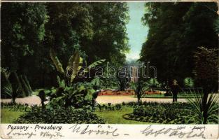 1904 Pozsony, Pressburg, Bratislava; Ligeti díszkert / aupark / park (EB)