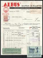 1930,1937 2 db Albus Szappangyárak fejléces számla