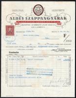 1930,1937 2 db Albus Szappangyárak fejléces számla