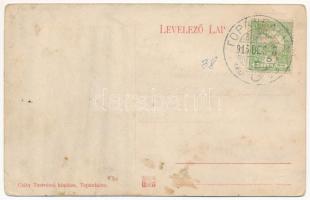 1915 Alsóvidra, Vidra; kirándulók a vízesésnél. Csiky testvérek kiadása Topánfalva / hiking at the w...