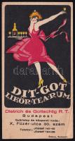 1931 Dietrich és Gottschlig R.T. Likőr, Tea és Rum árusító üzlet számolócédulája, hátoldalán írással és dátummal. Oldalán enyhe szakadással.