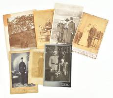 Vegyes régi katonafotó tétel, 7 db, vegyes állapotban, 13,5x8,5 cm és 19x14 cm között