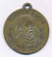 DN Kossuth Lajos / Szabadság, Egyenlőség, Testvériség 1848 kétoldalas bronz emlékérem füllel (31mm) T:XF