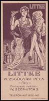 Littke Pezsgőgyár Pécsett, Budapesti raktár: IV, Szép utca 3. Számolócédula.