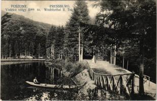 1910 Pozsony, Pressburg, Bratislava; Vödricz völgy II-dik tó, kenu / Wödritzthal II Teich / valley, lake , canoe (EK)