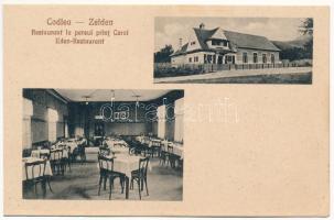 Feketehalom, Zeiden, Codlea; Restaurant la parcul print Carol Eden-Restaurant / étterem, belső. H. Christel kiadása / restaurant, interior (ázott sarok / wet corner)