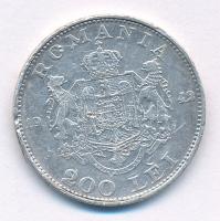 Románia 1942. 200L Ag "I. Mihály" T:F patina, karc, ü. Romania 1942. 200 Lei Ag "Miha...