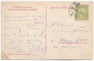 1916 Kolozsvár, Cluj; Rápolti József Erzsébet mulatója, kerthelyiség vendégekkel és pincérekkel. Csi...