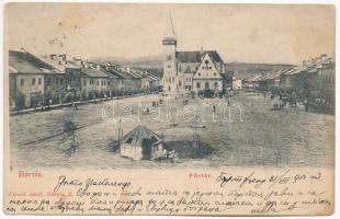 1901 Bártfa, Bardiov, Bardejov; Fő tér. Divald Adolf kiadása / main square (fl)