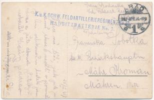 1917 Arad, Unitárius templom. Kerpel Izsó kiadása / Unitarian church + "K.u.K. Schw. Feldartill...