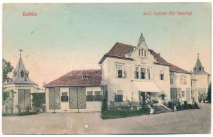 1912 Bethlen, Beclean; Gróf Bethlen Pál kastélya. Kajári István kiadása / castle (ázott / wet damage)