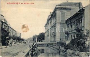 1913 Kolozsvár, Cluj; Malom utca. Keszey Albert kiadása / street view (fl)