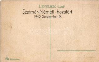Szatmárnémeti, Satu Mare; Kossuth kert / park + "Szatmár-Németi hazatért! 1940. Szeptember 5.&q...