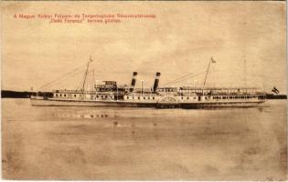 A Magyar Királyi Folyam- és Tengerhajózási Részvénytársaság (MFTR) "DEÁK FERENCZ" termes gőzöse. Klösz György és fia / Hungarian passenger steamship