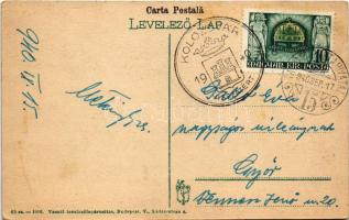 1940 Kolozsvár, Cluj; Piaristák temploma és Ferenc József tudományos egyetem. Vasúti levelezőlapárus...