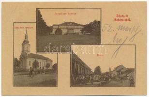 1908 Soborsin, Savarsin; Római katolikus templom, Fő utca, Hunyady gróf kastélya. W.L. 3099-3101-3. / church, main street, castle (EK)